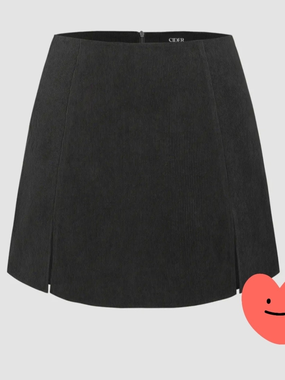 Cider Black Corduroy Mini Skirt